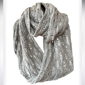 Calvin Klein metallic silver circle knit scarf
